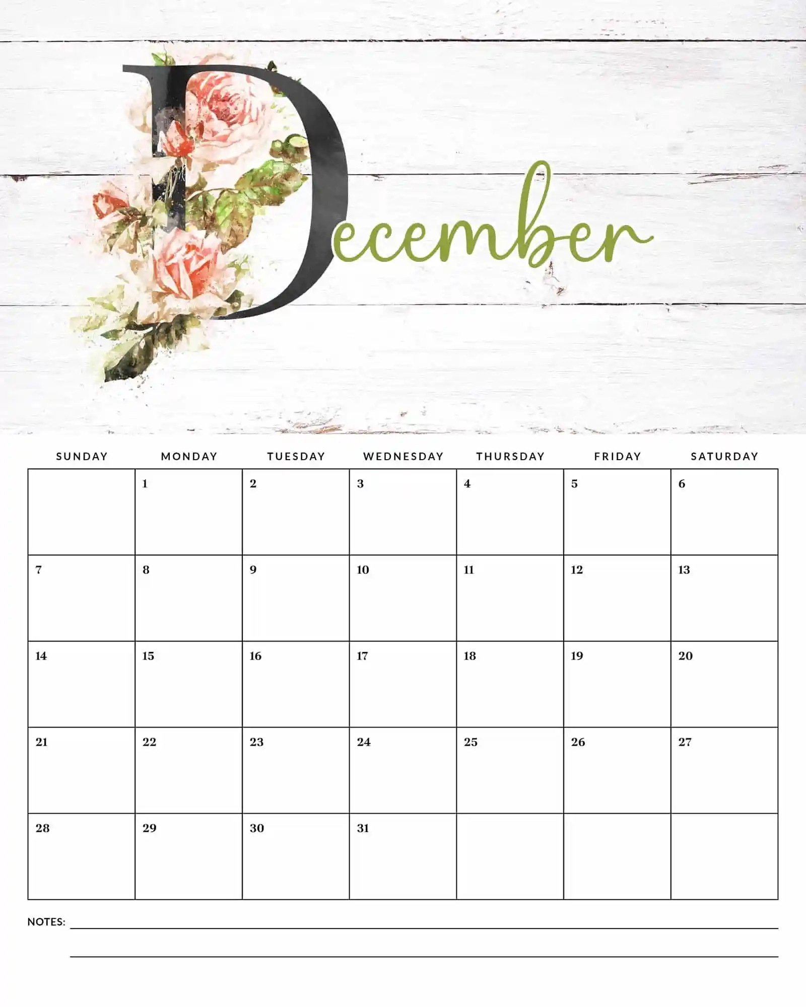 Free Printable 2025 Farmhouse Calendar The Cottage Market