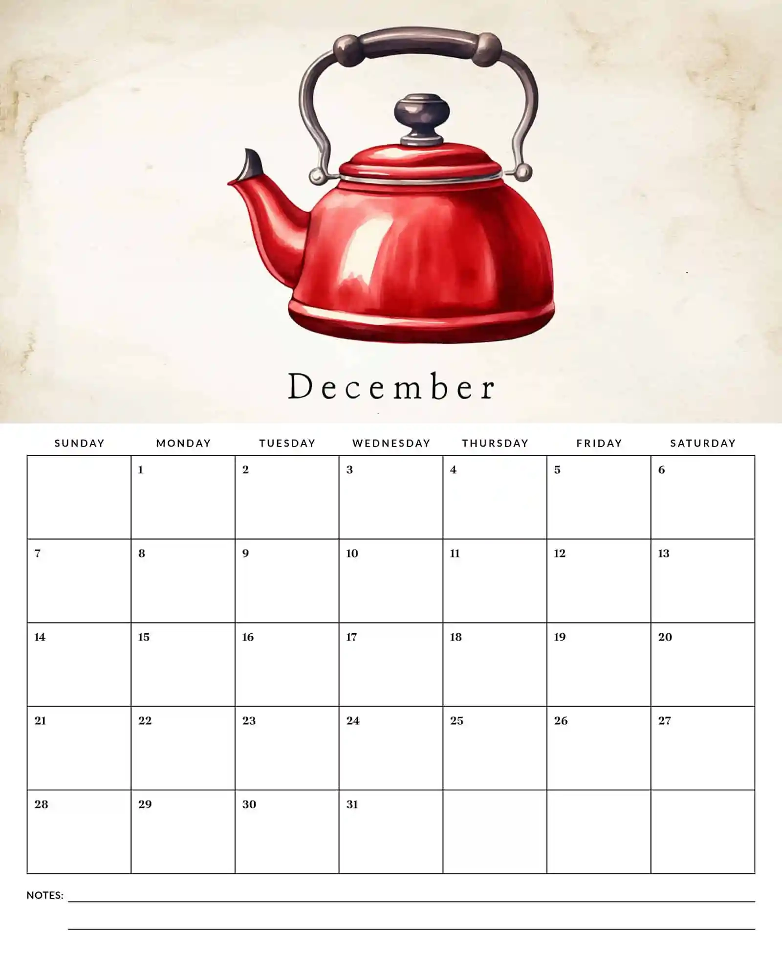 Free Printable 2025 Farmhouse Kitchen Calendar The Cottage Market