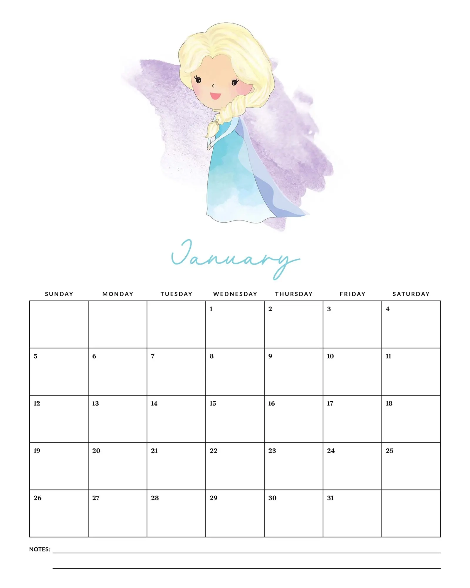 Printable Disney Calendar December 2025