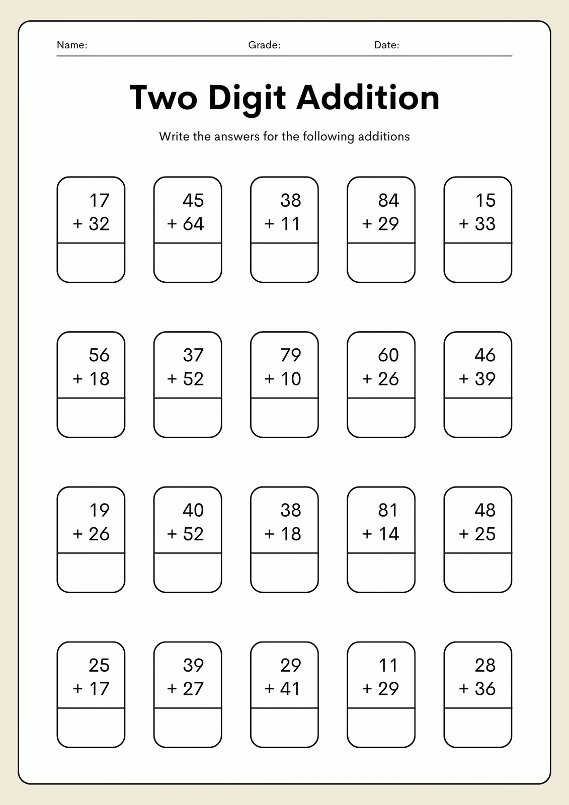 Printable 2nd Grade Math Worksheets Free