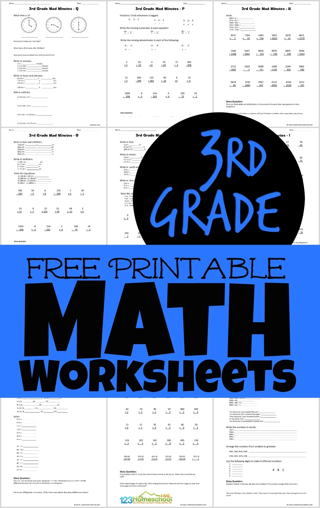 3rd Grade Math Worksheets Printable Free