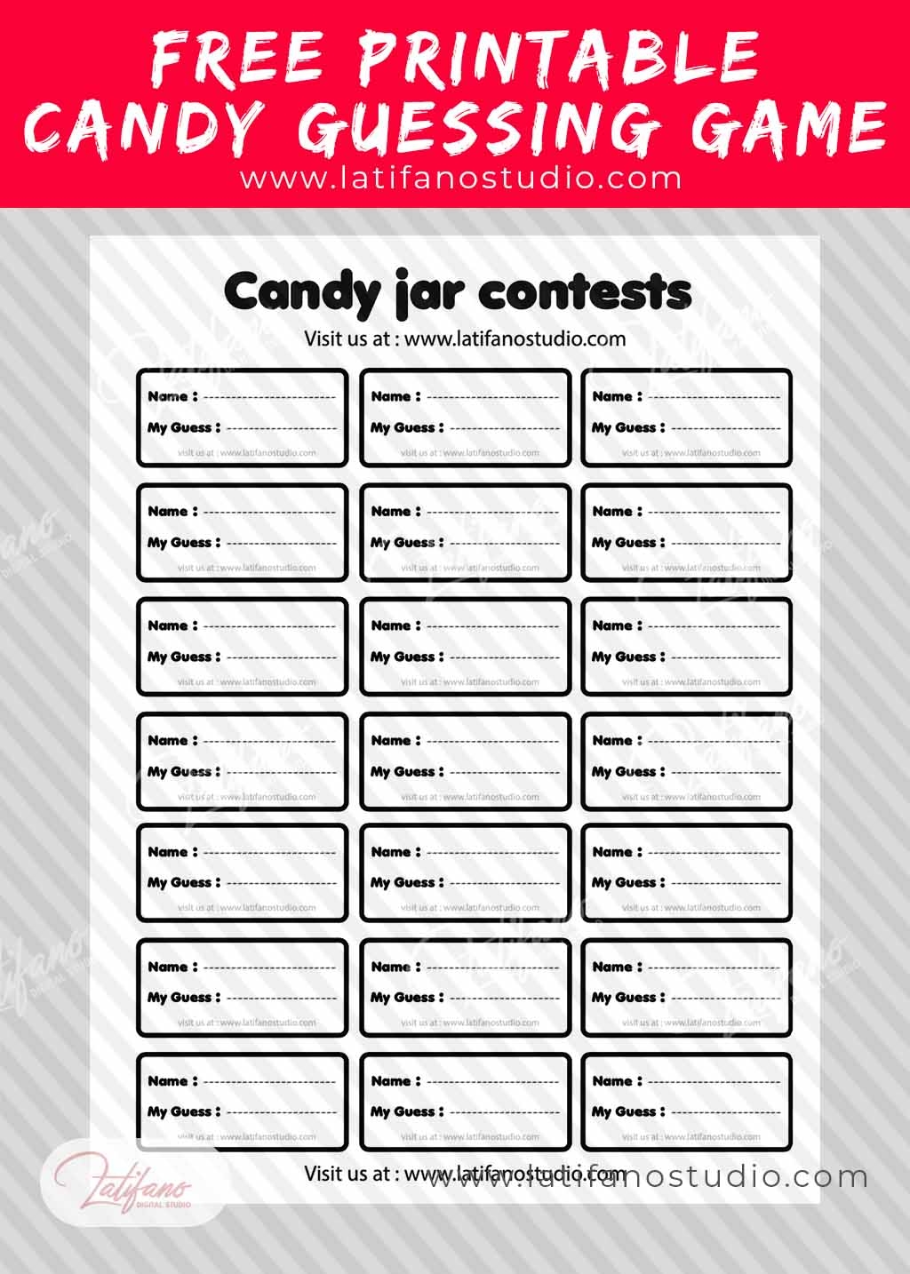 Free Printable Candy Guessing Game Free Printable Candy Guessing 