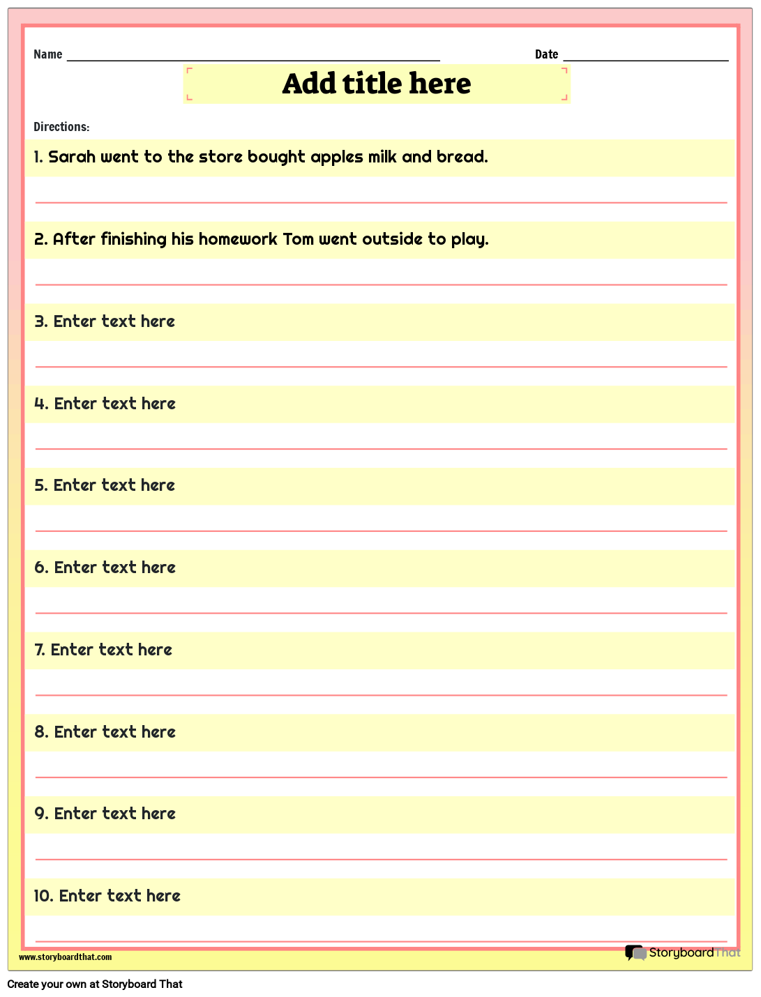 Free Printable Comma Worksheets Storyboard By Templates