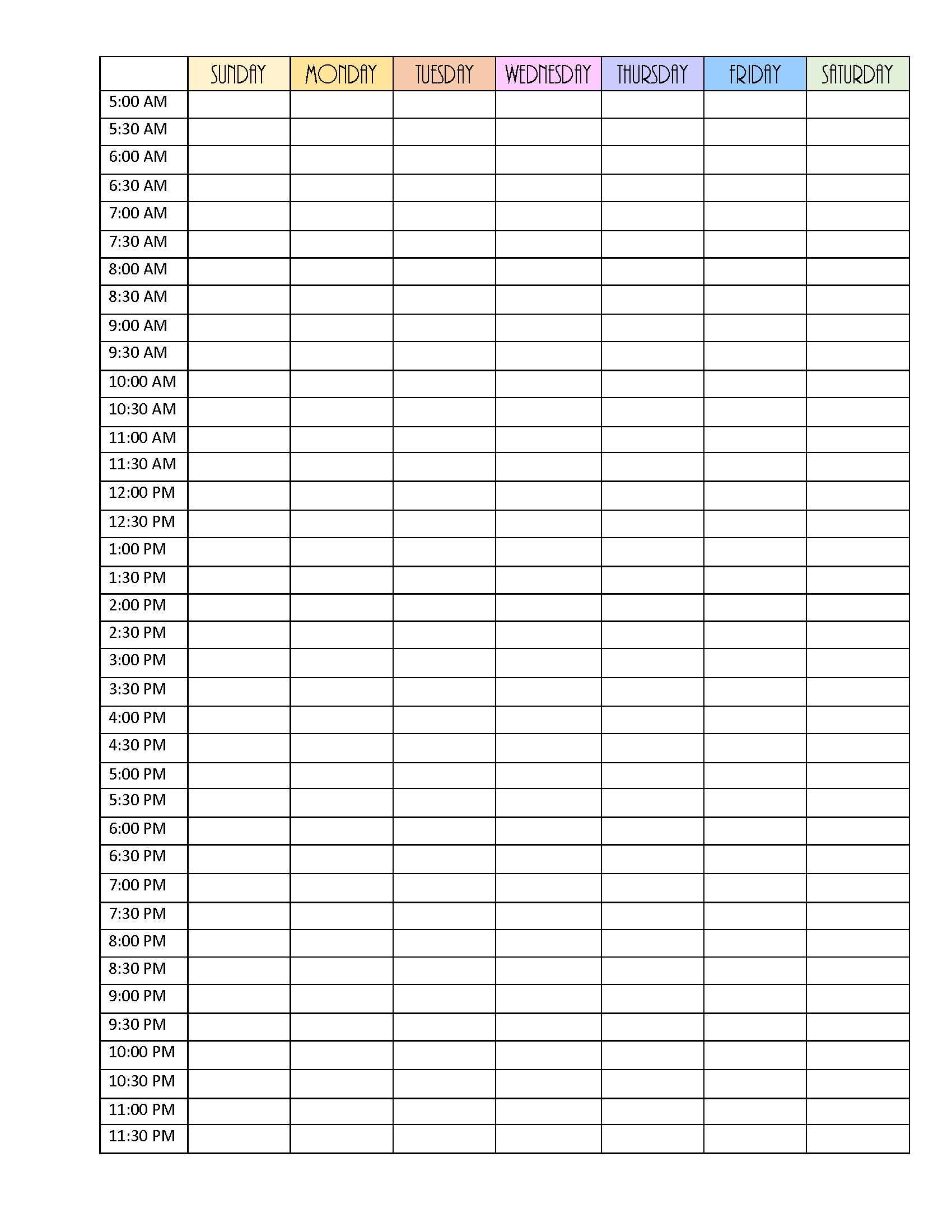 FREE Printable Hourly Planner Daily Weekly Or Monthly 