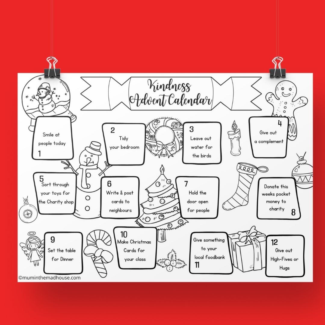 December Printable Calendar Kindness Calendar