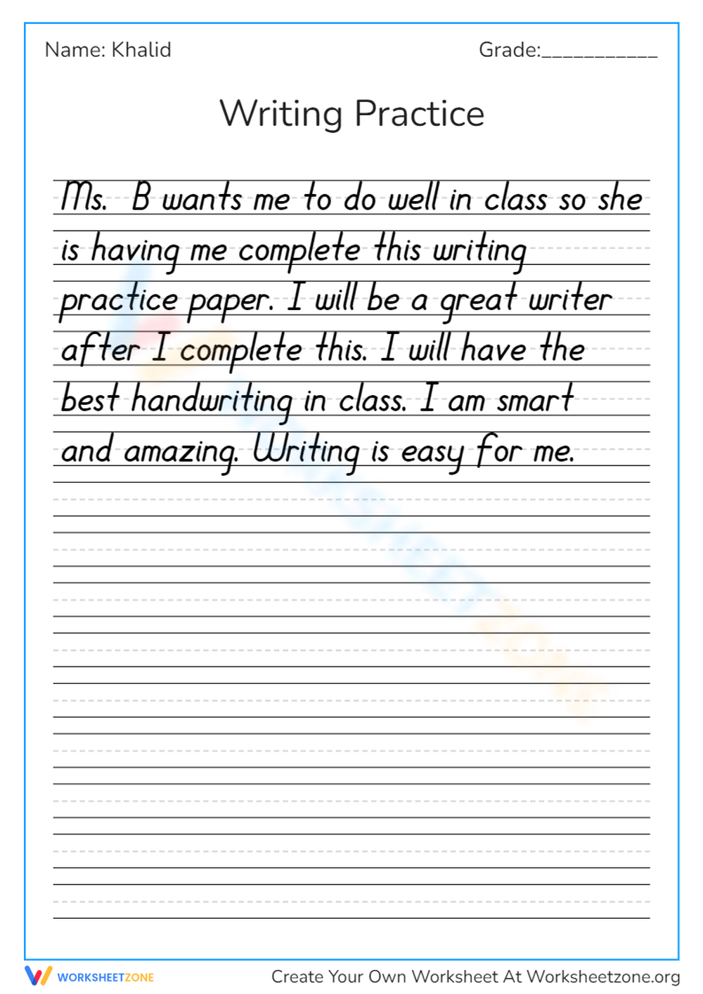 Free Printable Neat Handwriting Practice Sheets For All Ages 
