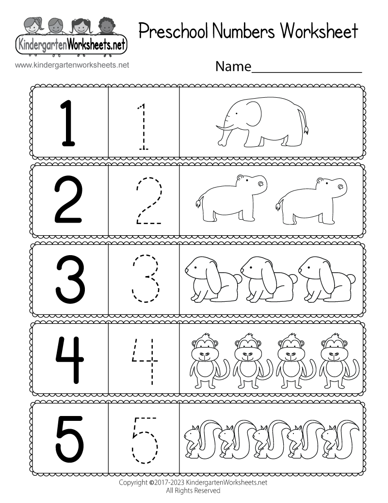 Printable Numbers Worksheets