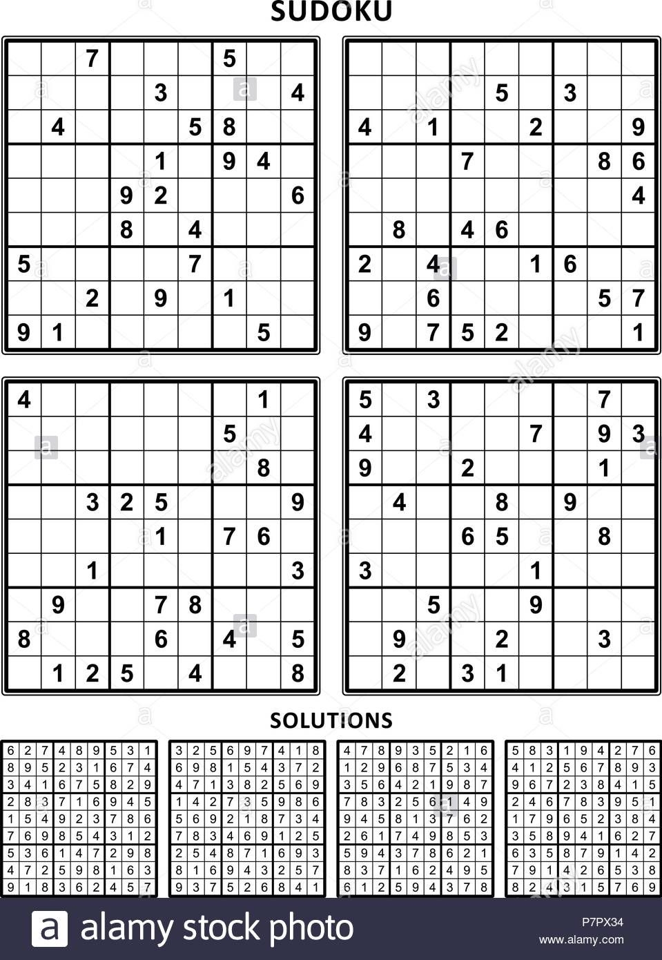 Free Printable Sudoku Puzzles 4 Per Page Worksheets Library