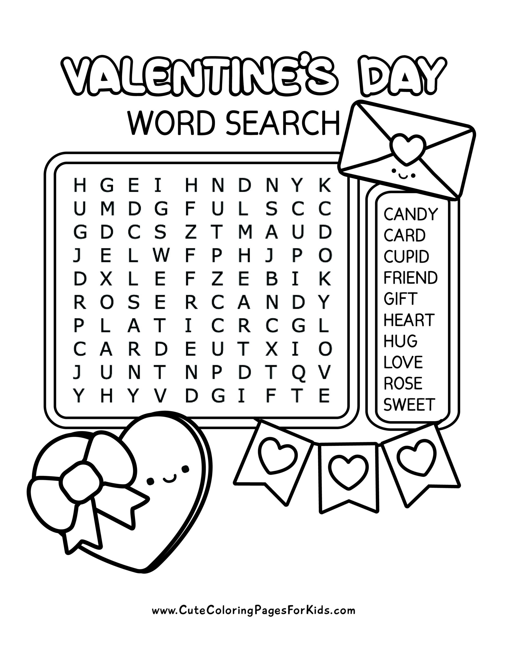 Valentine Word Puzzles Printable
