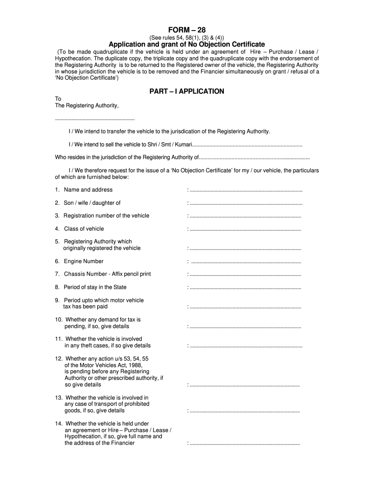 G 28 Fillable Form Form