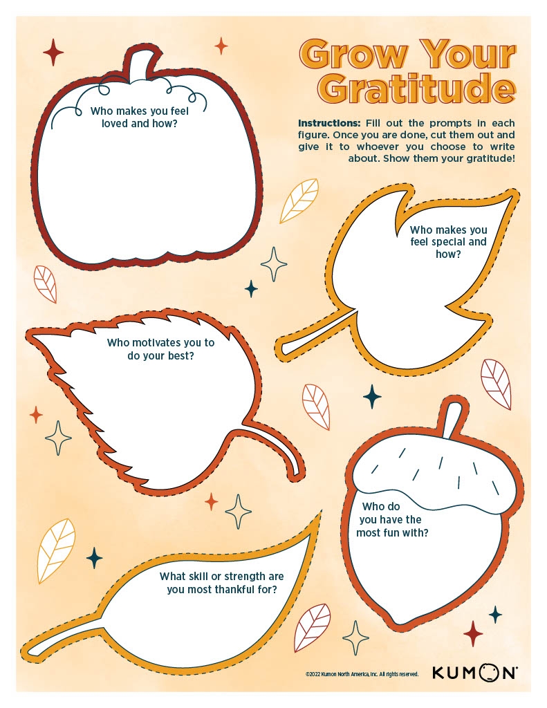 Grow Your Gratitude Activity Sheet Student Resources