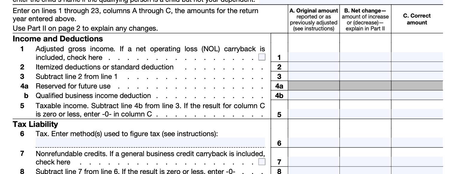 1040 X Form 2026