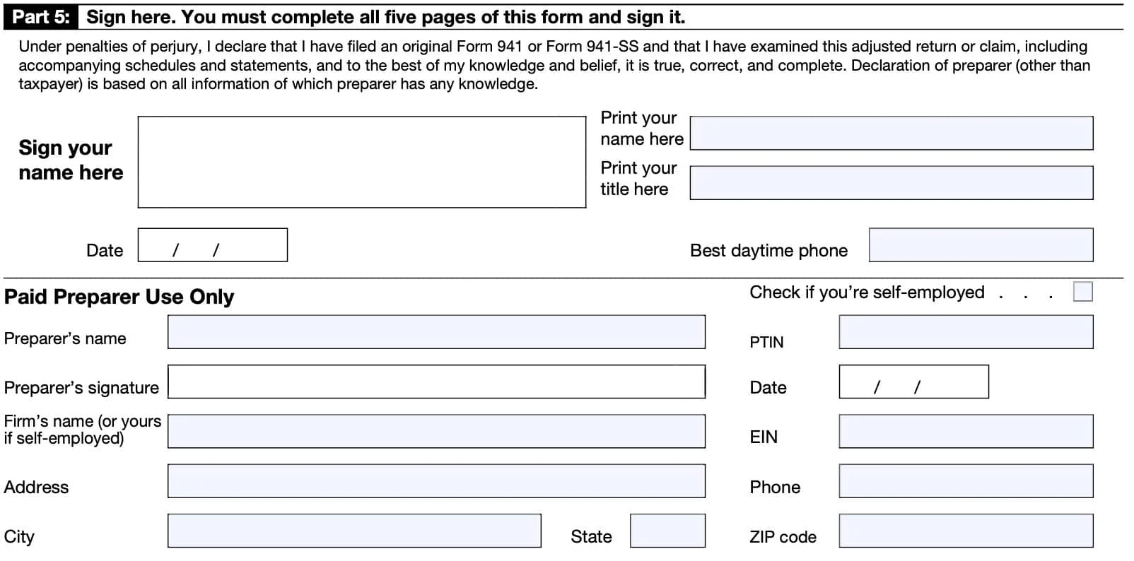 941 X Form 2025