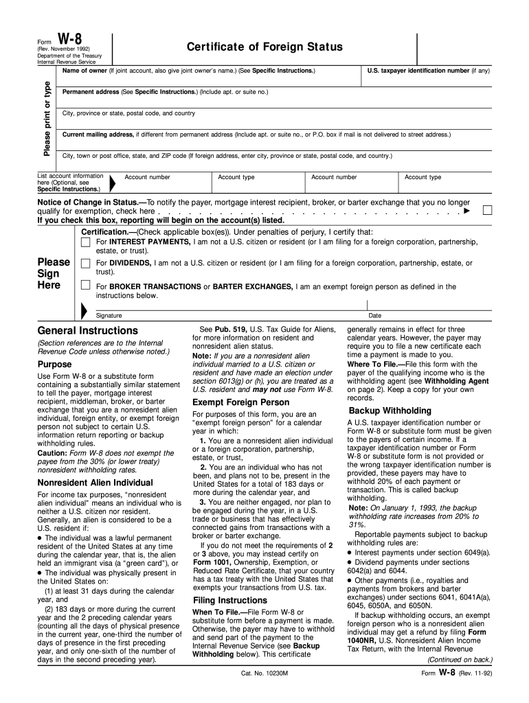 W8 Form 2026