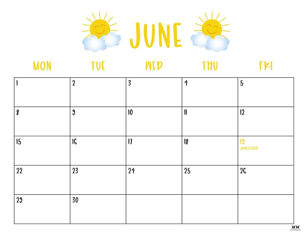 Free Printable Calendar June 2026