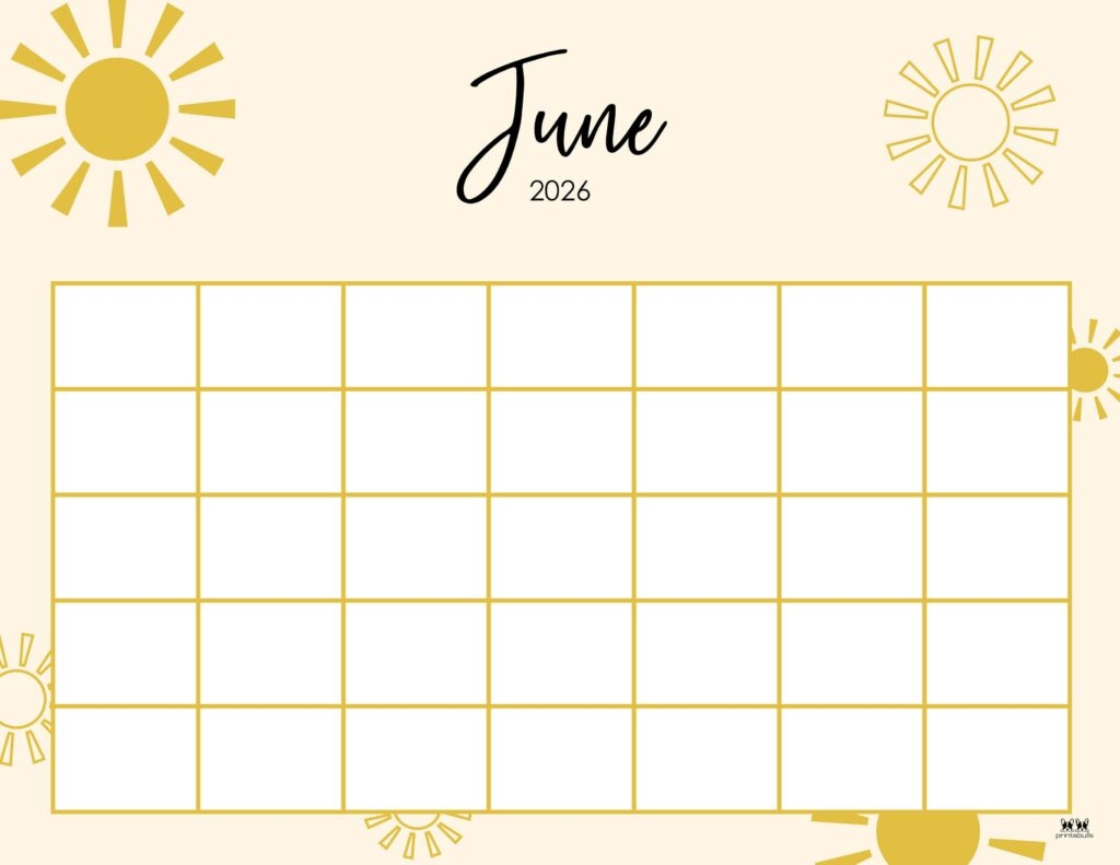 Free June Printable Calendar 2026 Blank
