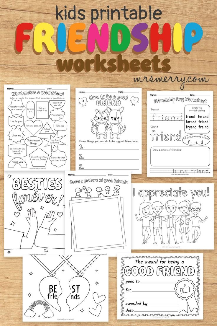 Kindergarten Friendship Bundle Friendship Worksheets amp Coloring 