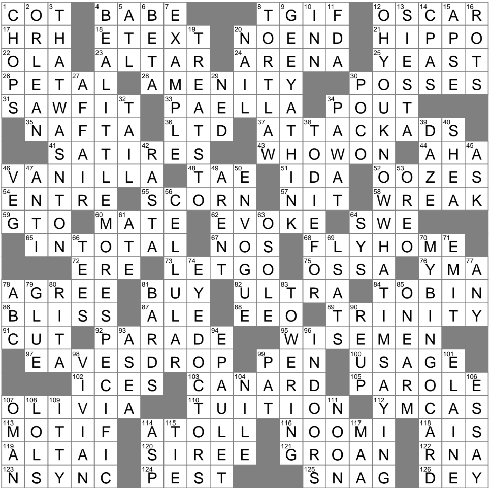 La Times Crossword Puzzles Printable Monthly