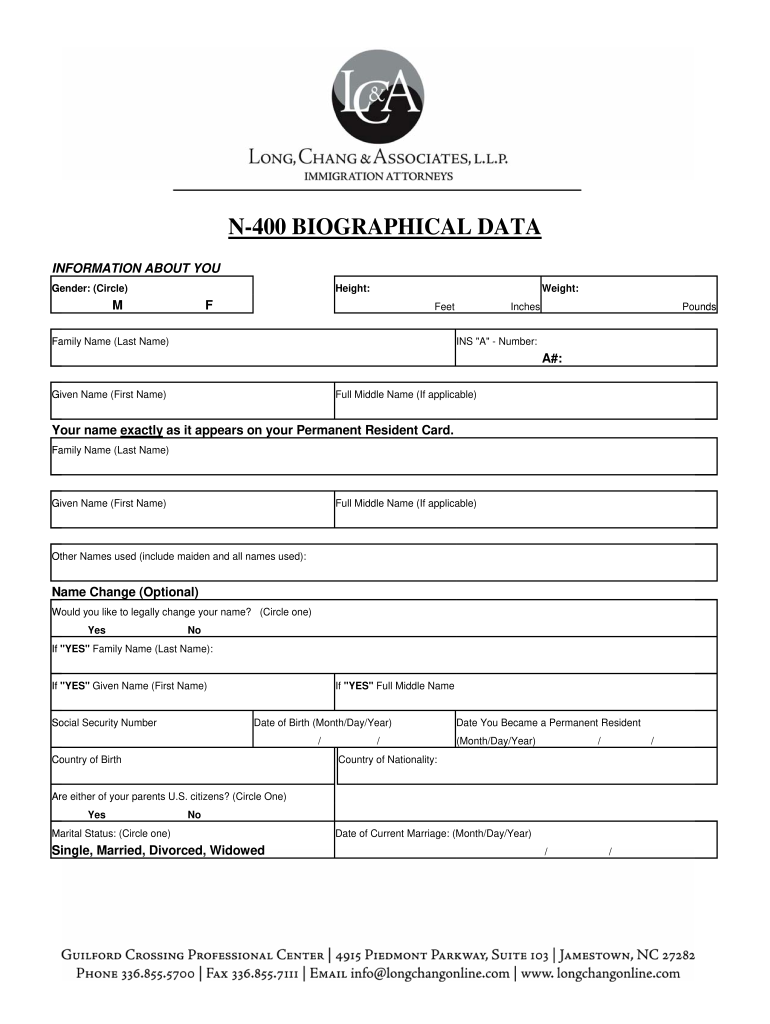 Printable N 400 Application Form