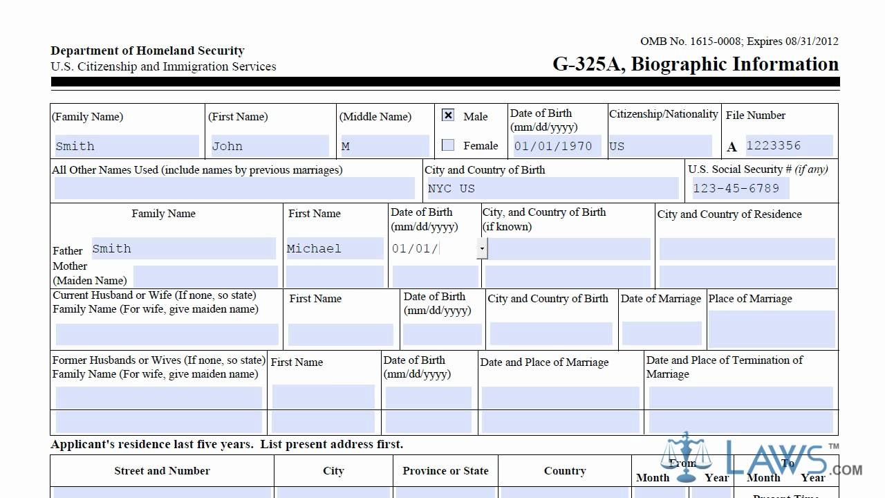Uscis Form G 325 Pdf