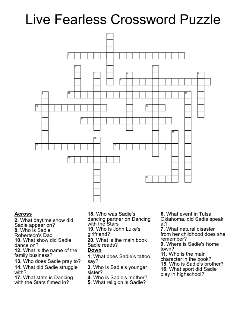 Crossword Puzzles Printable Tulsa World