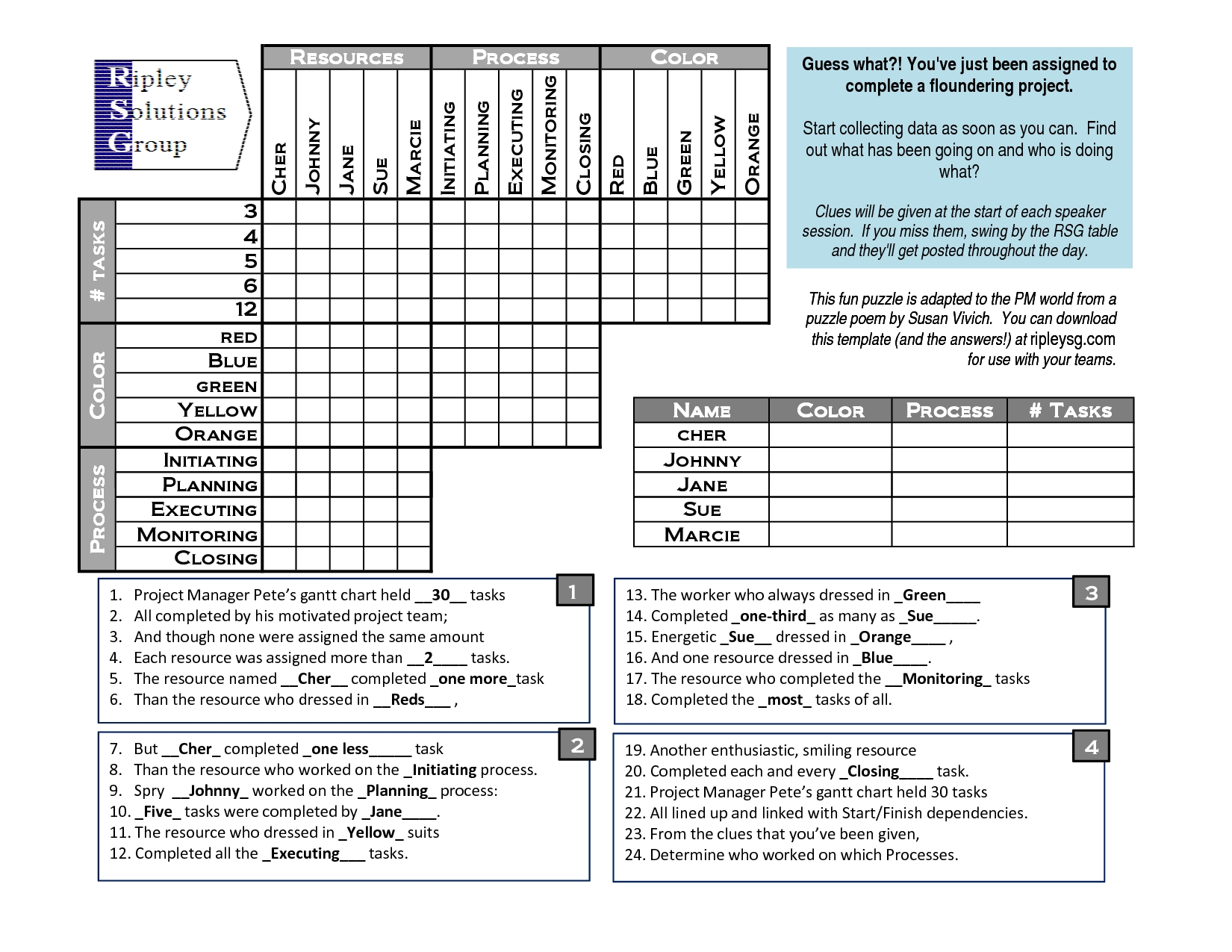 Logic Puzzles Free Printables