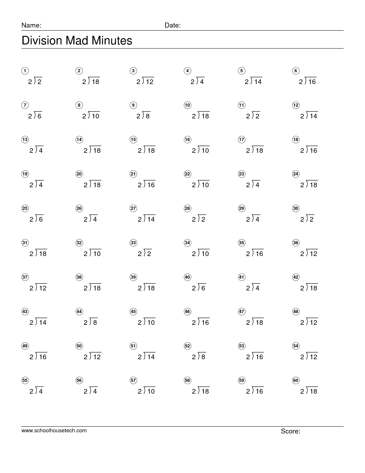 Mad Minute Math Subtraction Worksheets 99Worksheets 