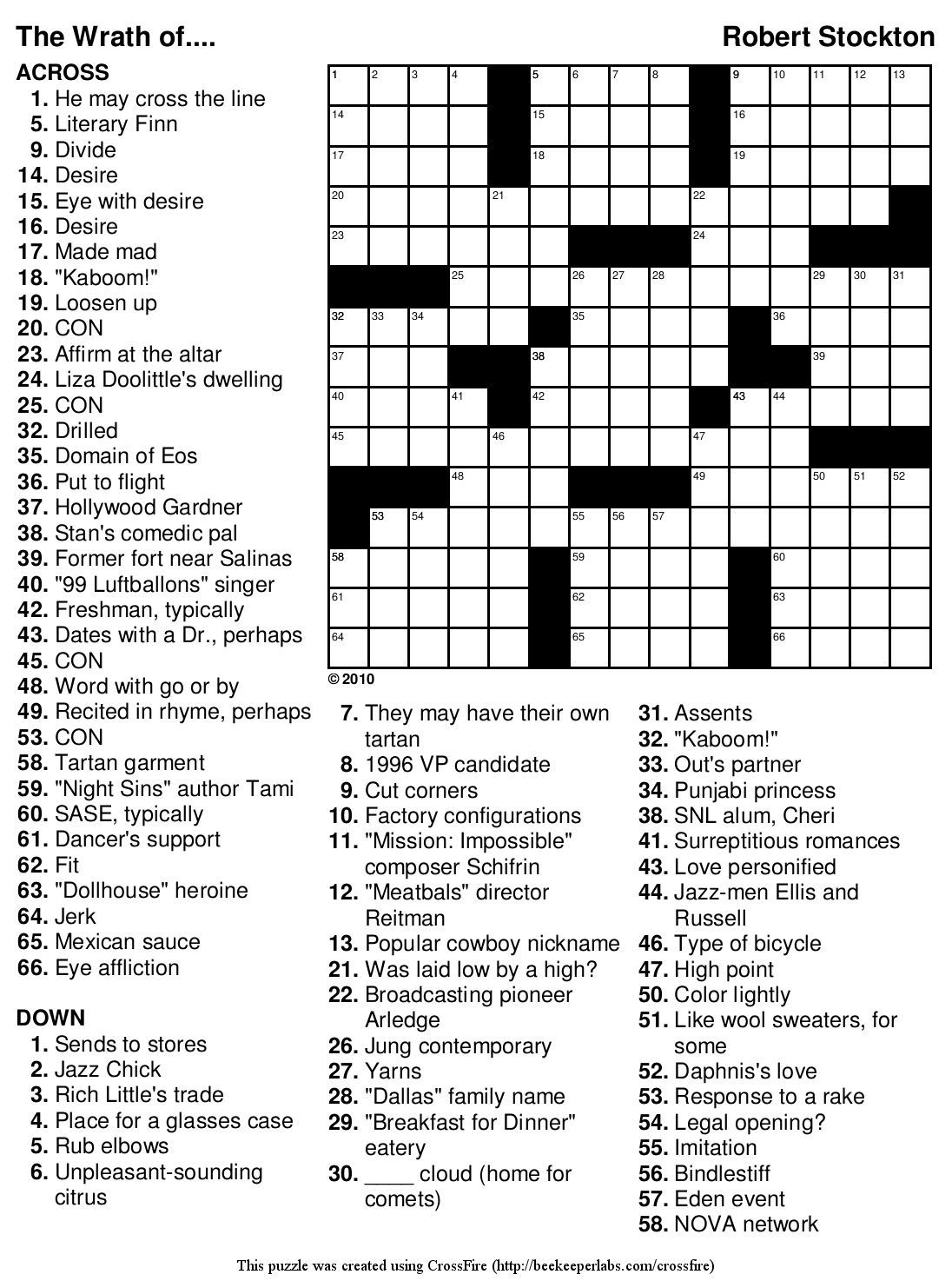 Free Daily Printable Crossword Puzzles