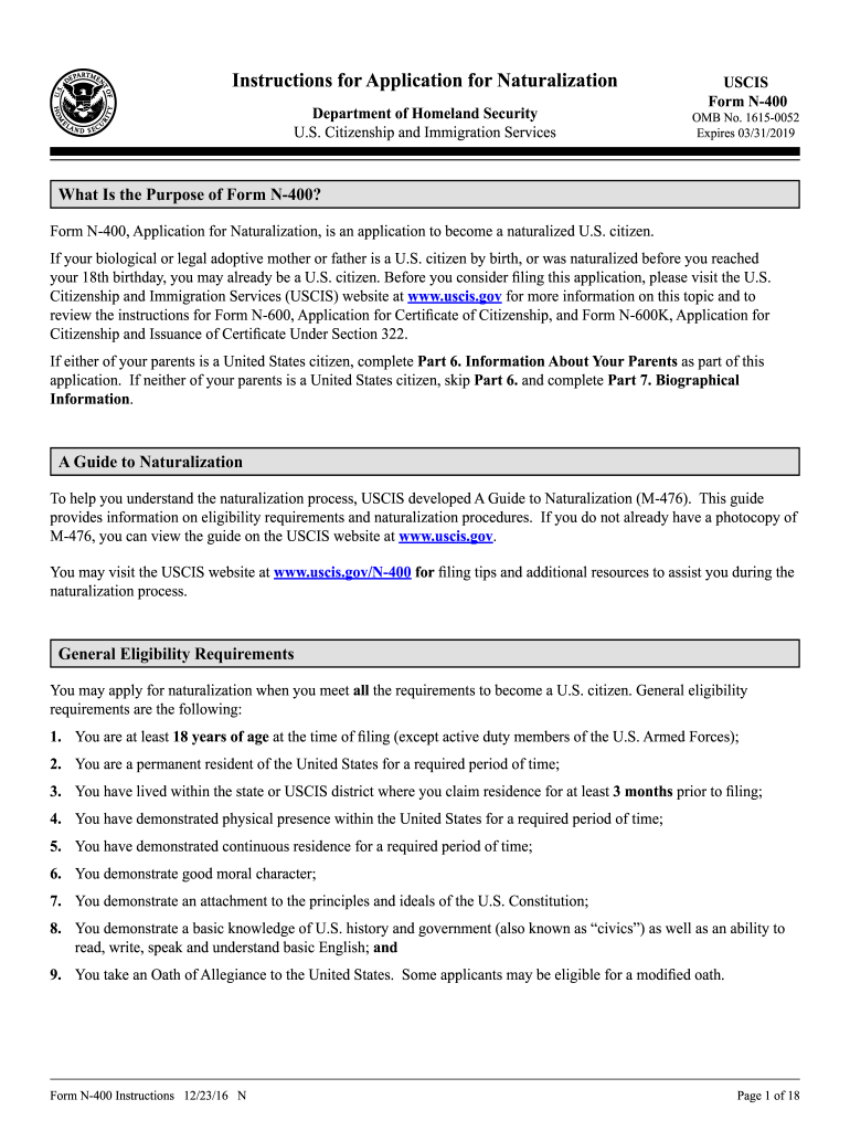 N 400 Form Printable 2024