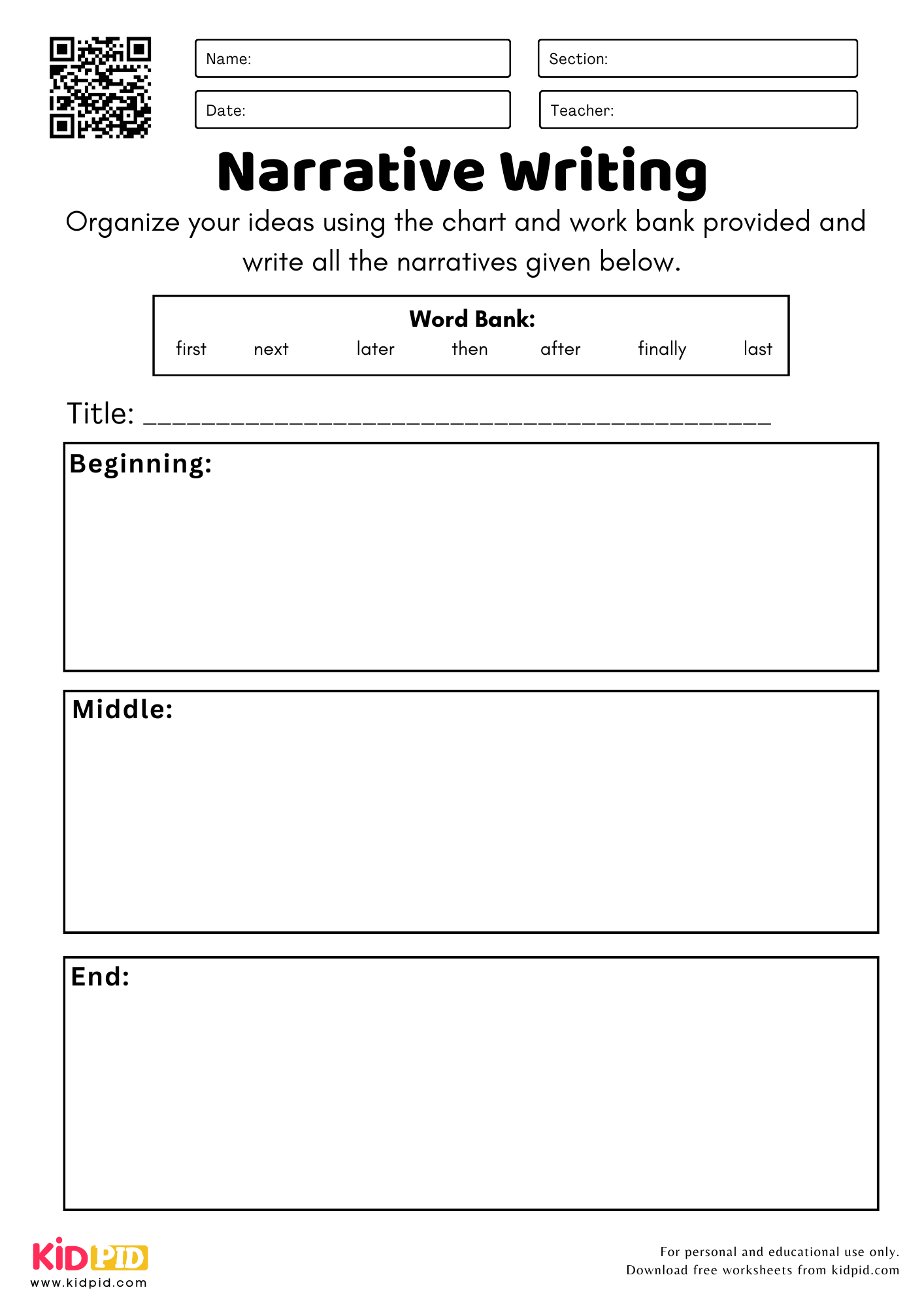 Printable Worksheets For 2nd Grade Writing
