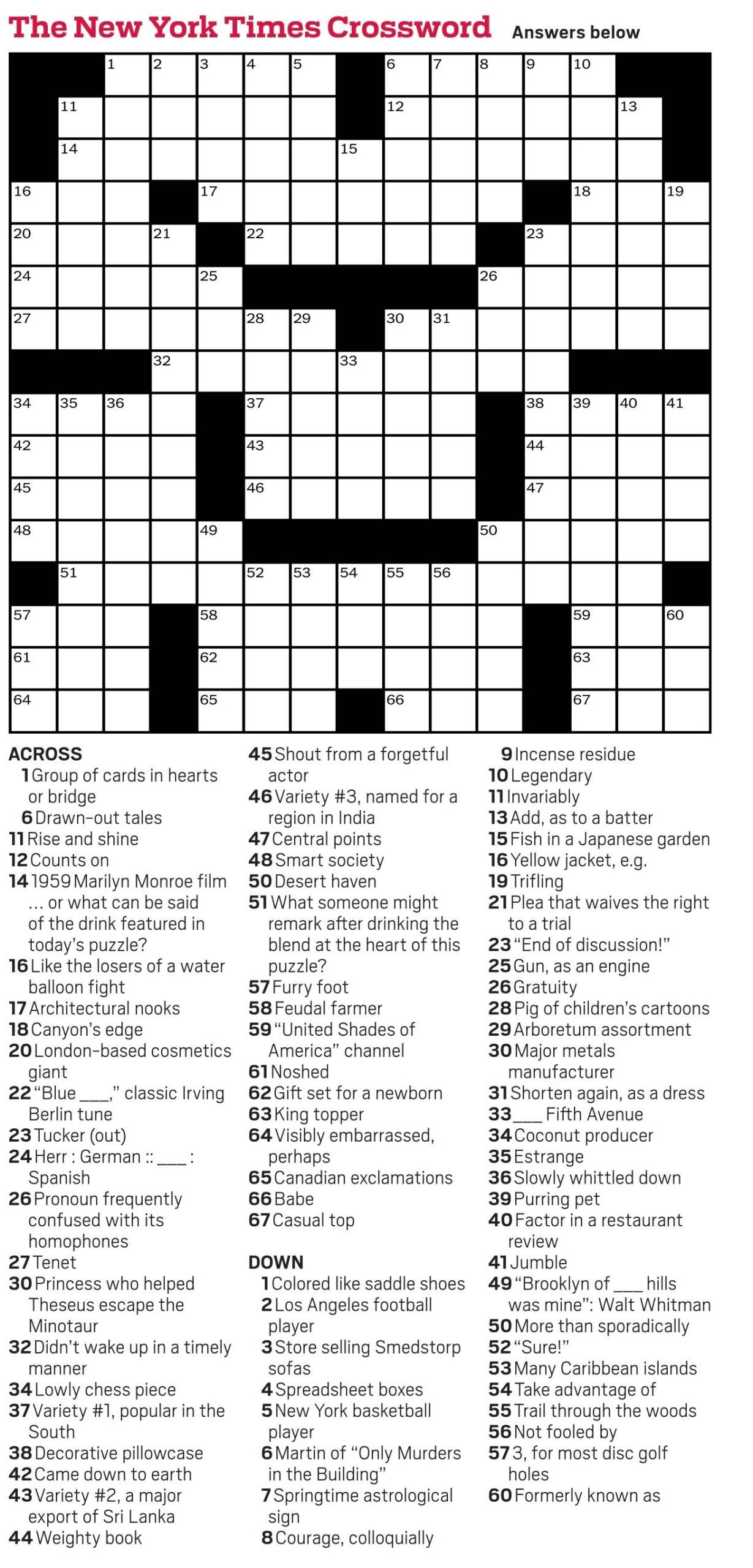 Daily Printable Crossword Puzzles 7
