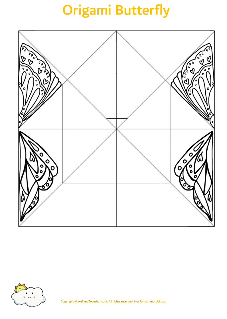 Origami Butterfly Free Printable Colouring Activity Make Time 