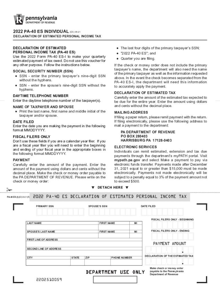 Pa Estimated Tax Payments 2023 Online Fill Out amp Sign Online DocHub
