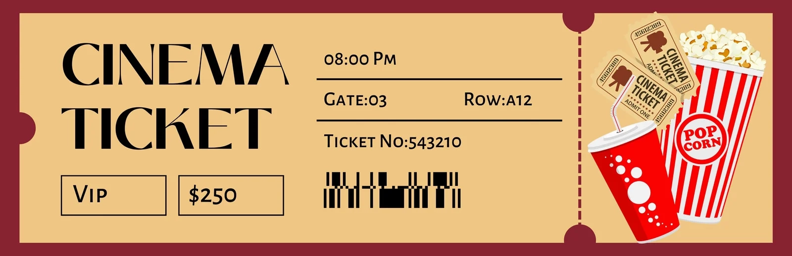 Page 3 Free Printable And Customizable Movie Ticket Templates 