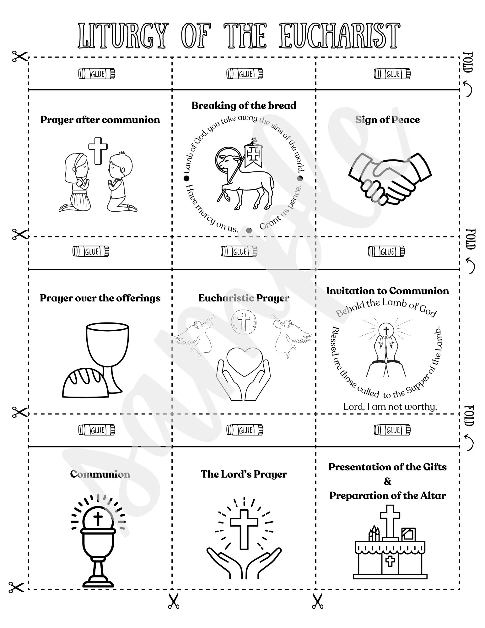 Parts Of The Mass Worksheet Catholic Mass Worksheet Etsy