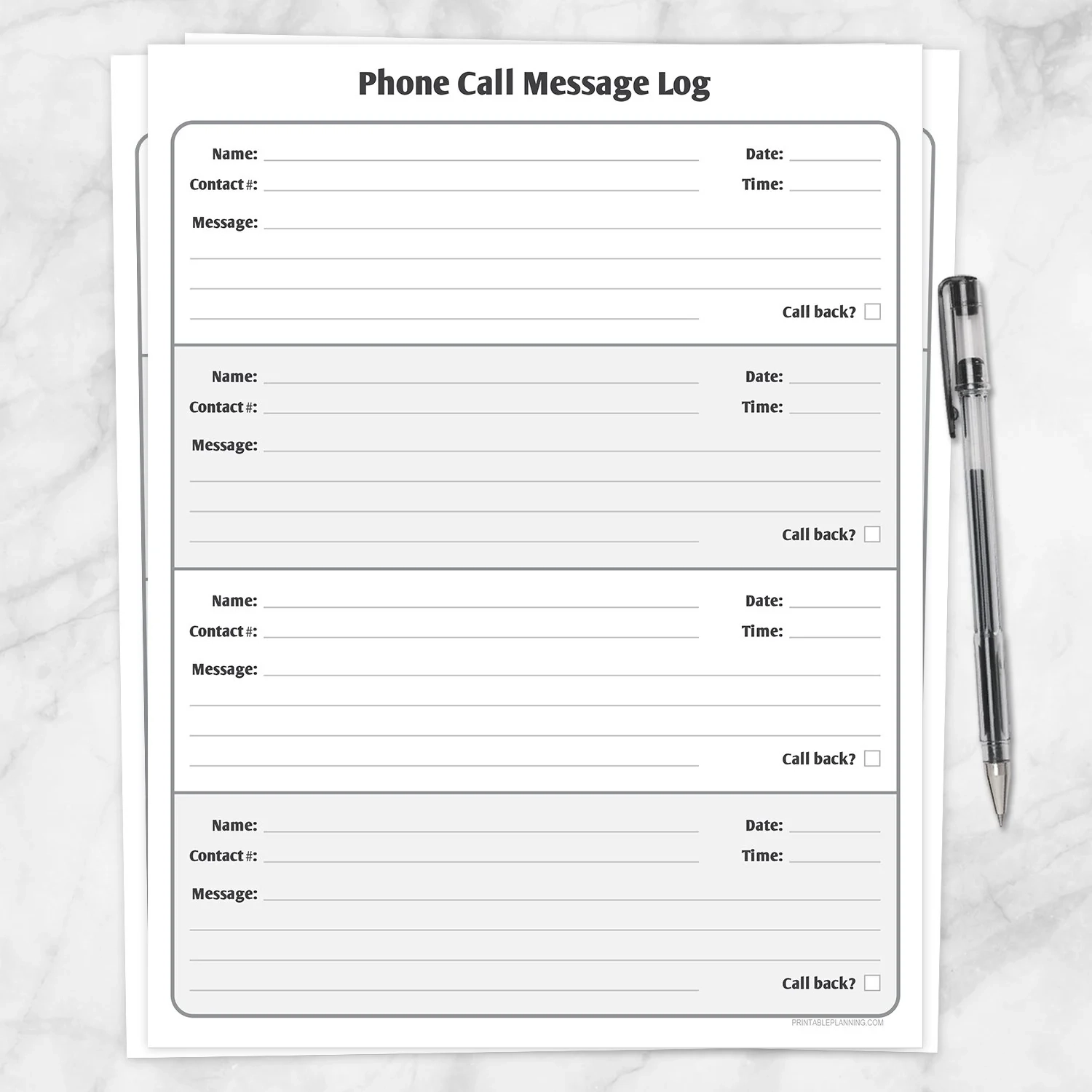 Pdf Free Printable Phone Message Template