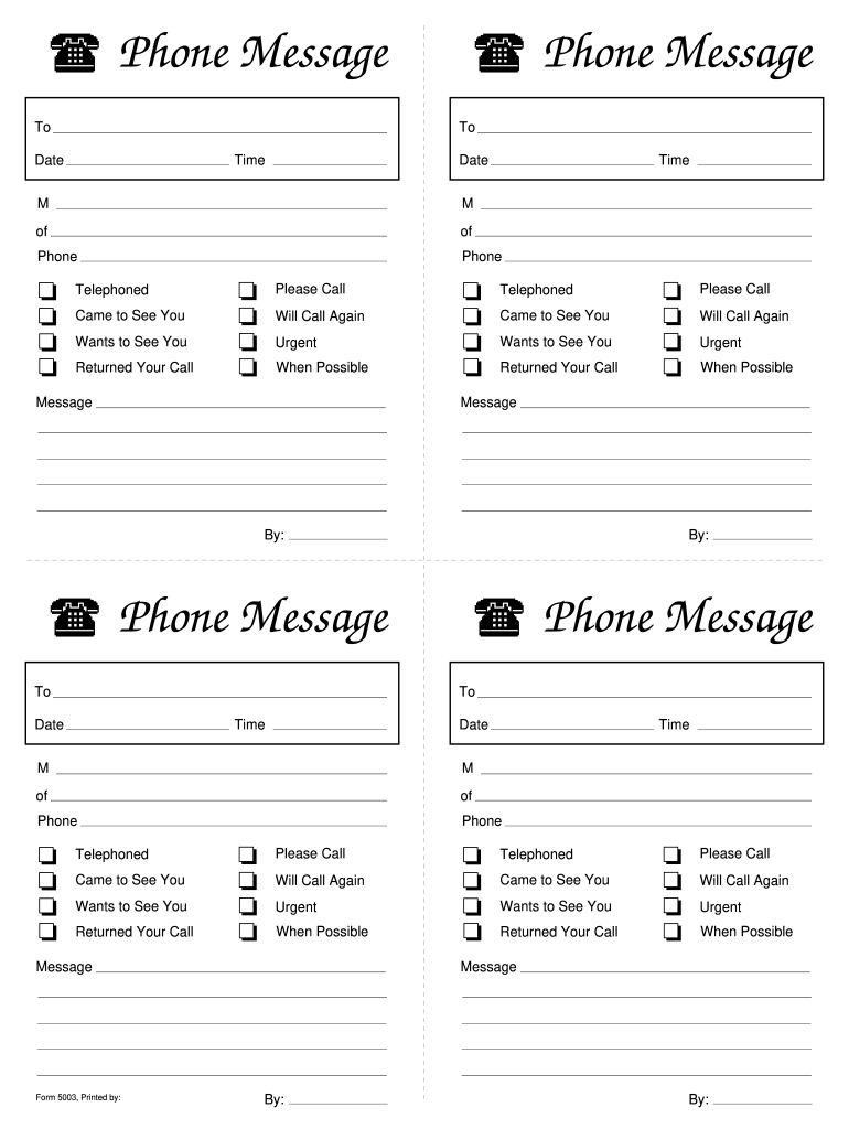 Phone Message Template Fill Out amp Sign Online DocHub