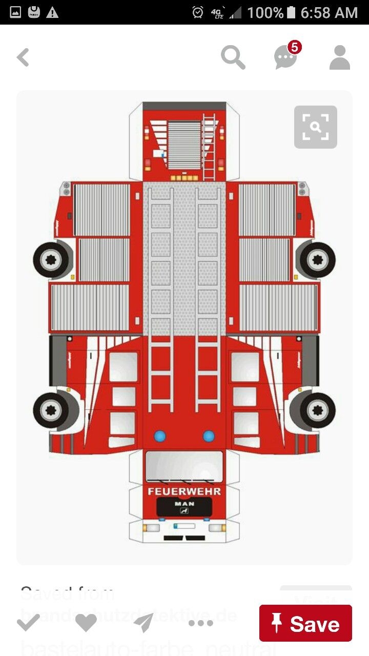 Fire Truck Template Printable