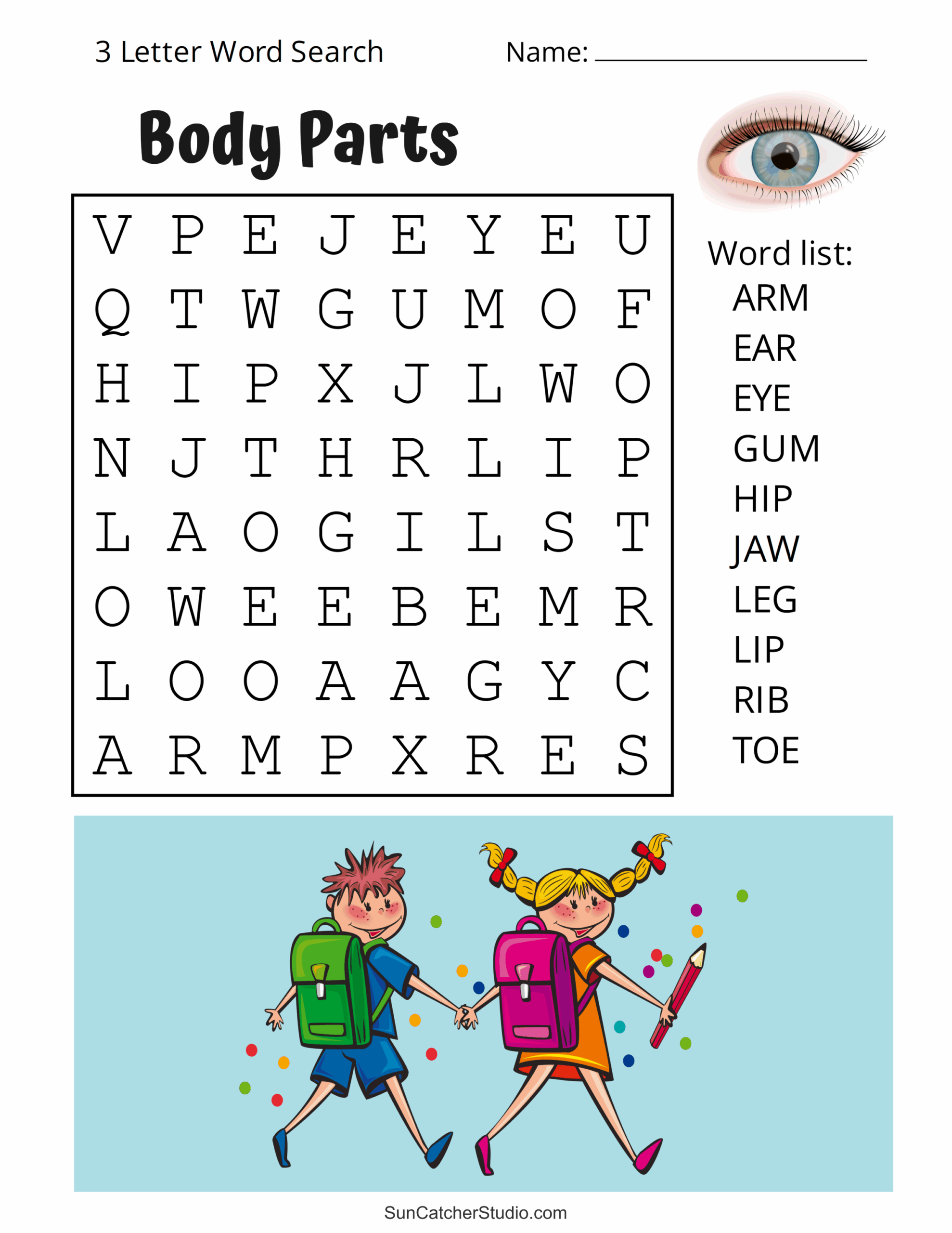 Printable Word Search Puzzles For Kids