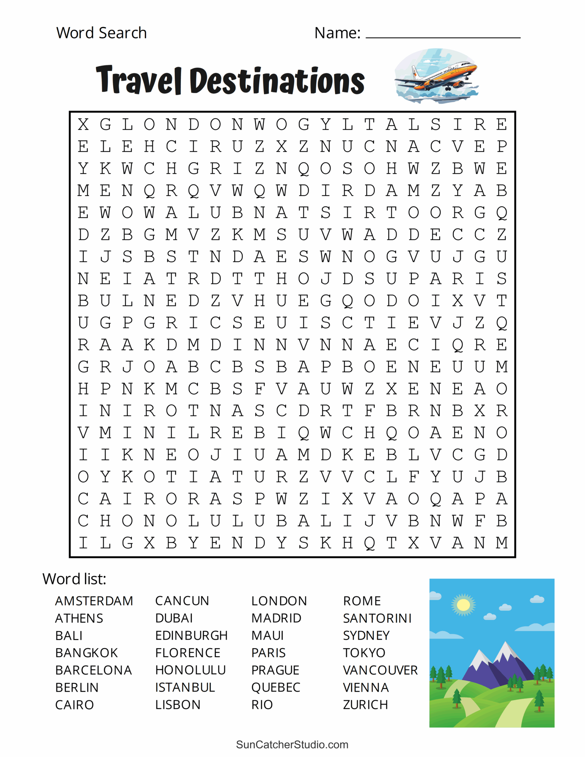 Online Printable Word Search Puzzles