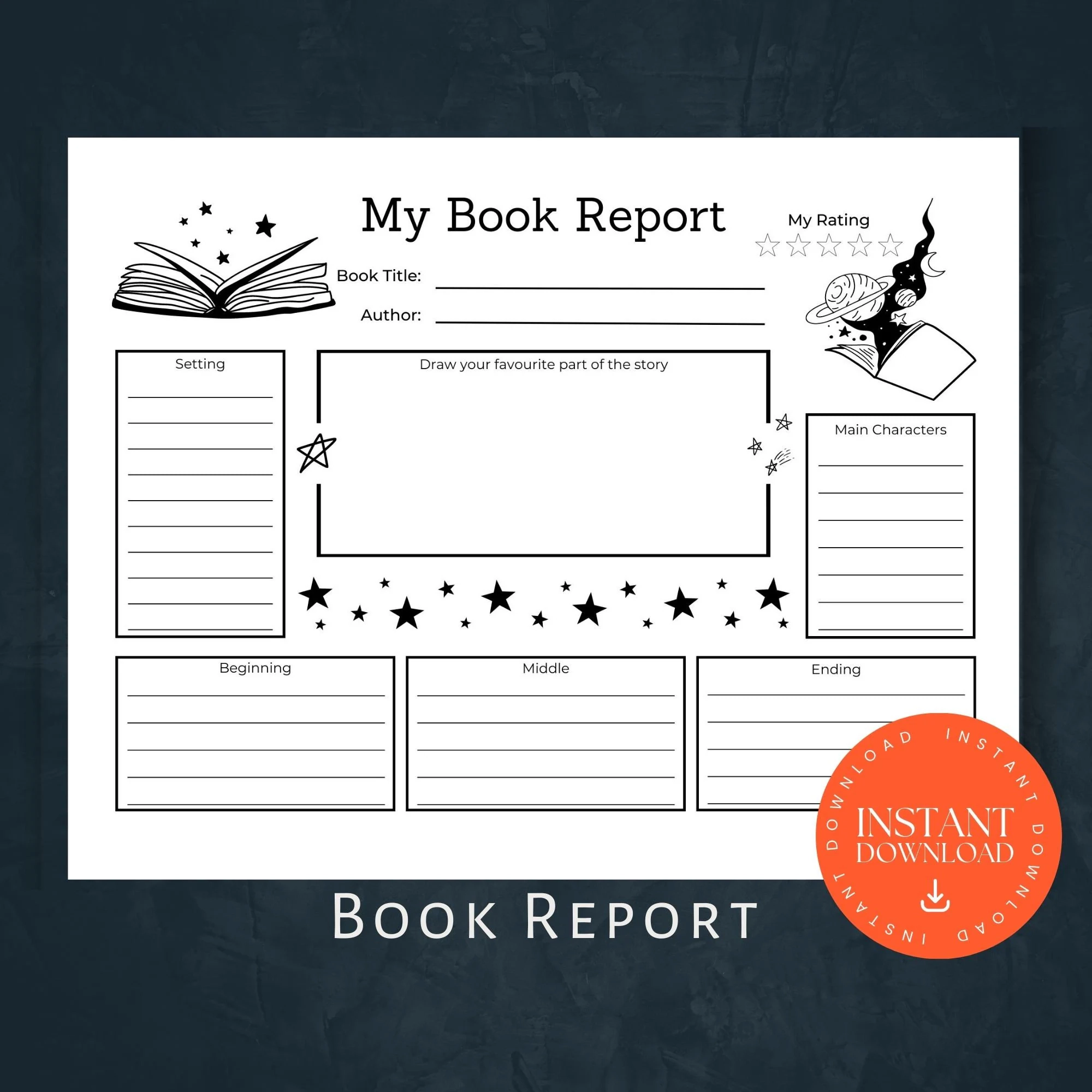 Book Report Template Printable