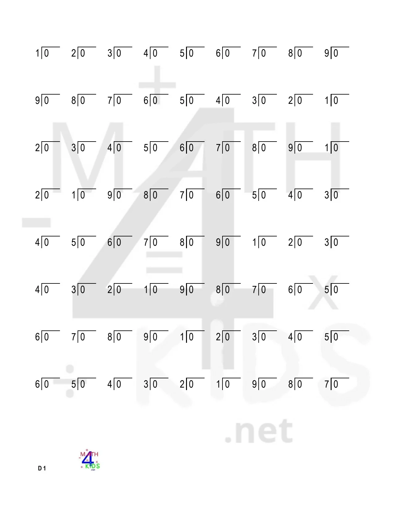 Printable Division Worksheets