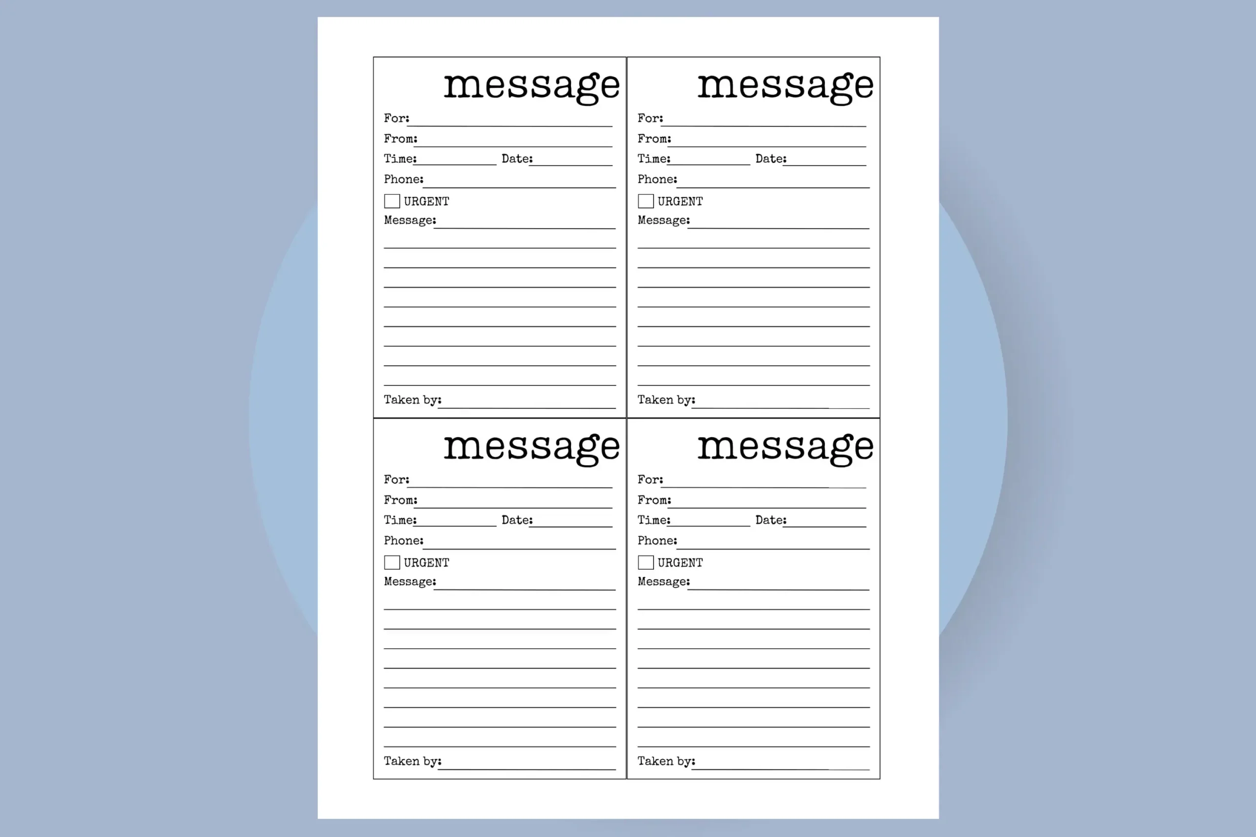 Printable Message Form Missed Call PDF Phone Message Memo 