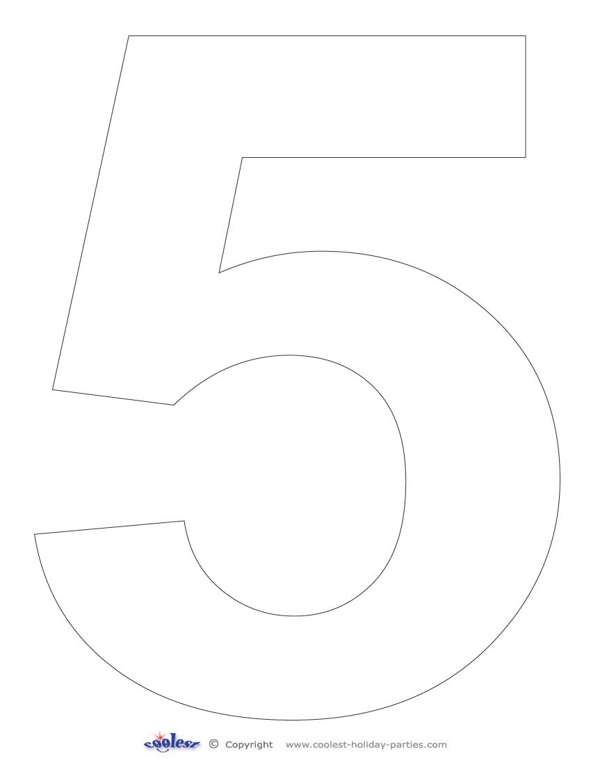 Number 5 Outline Printable