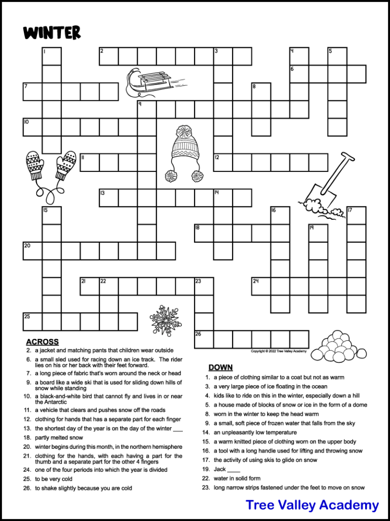 Medium Crossword Puzzles Printable