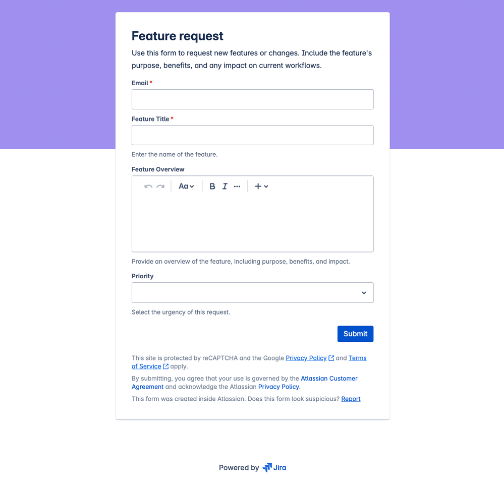 Jira Public Forms