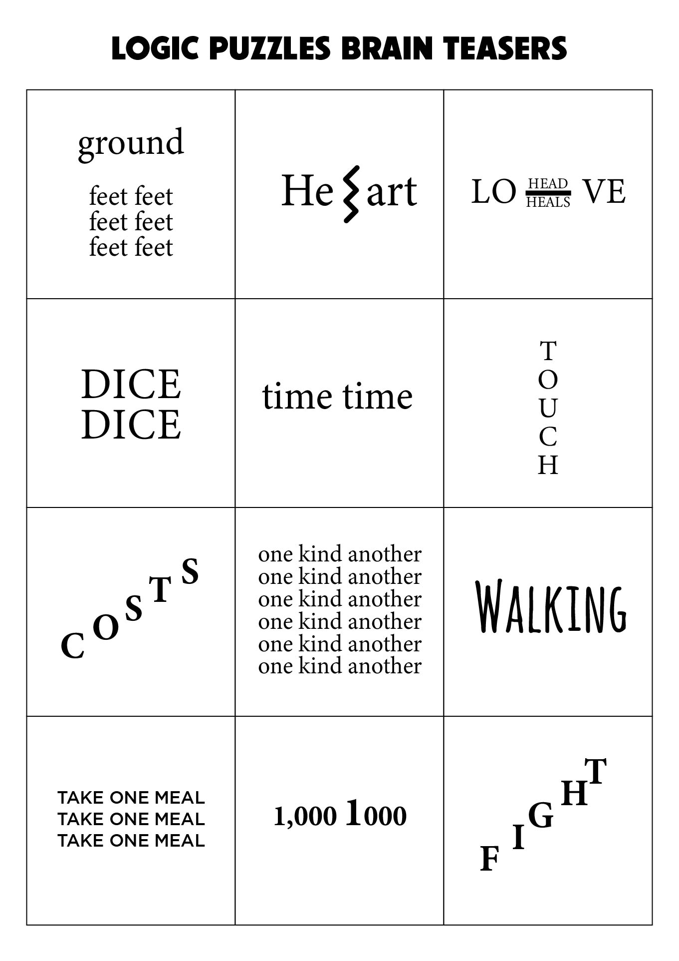 Free Printable Mind Puzzles