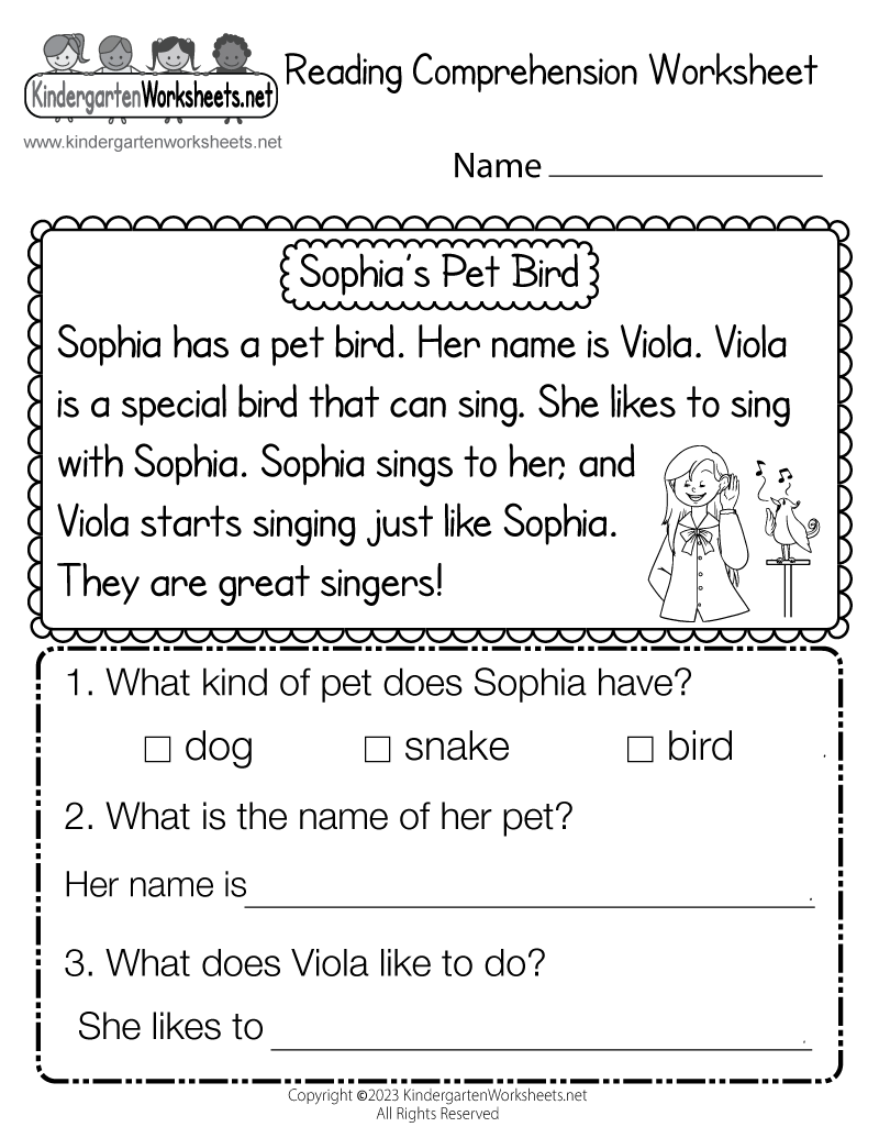 Free Printable Kindergarten Worksheets Ela