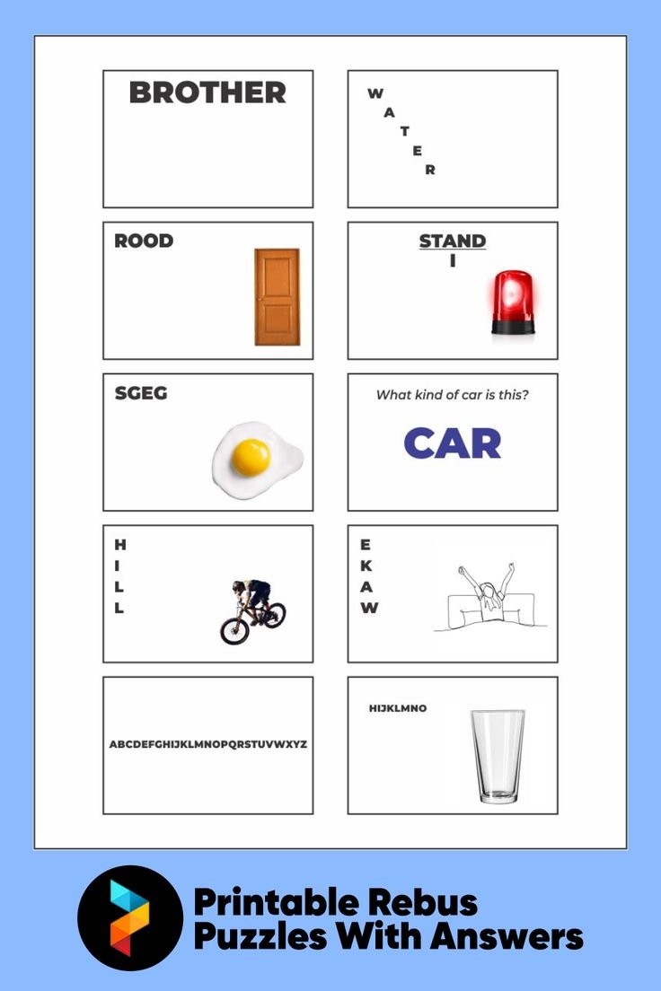 Rebus Puzzles Printable Free
