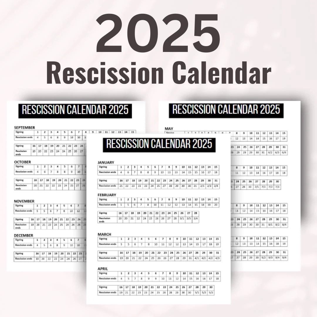 Rescission Calendar Etsy